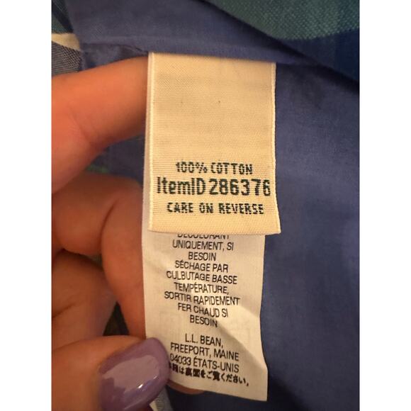 LL Bean Blue Plaid Skirt Short Pencil Favorite Fit Preppy Striped Size 4 petite - Picture 7 of 8